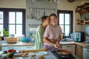 Preparing food for a loved one